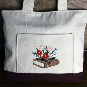 Blooming Pages Canvas Tote Bag