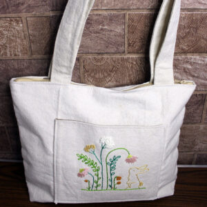 Meadow Bunny Canvas Tote Bag